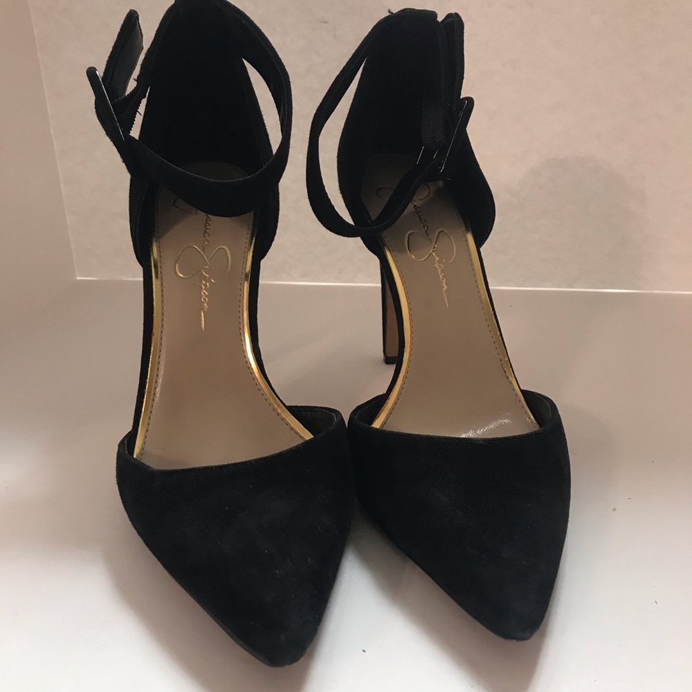 Jessica Simpson Pointed Toe Ankle Strap Pumps